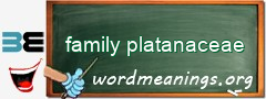 WordMeaning blackboard for family platanaceae